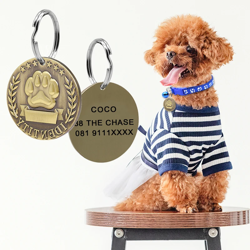 

Personalized Engraving Anti-lost Dog ID Tag Identification Customized Pet Name Puppy Collar Dog Cat Bone Tags Pet Supplies