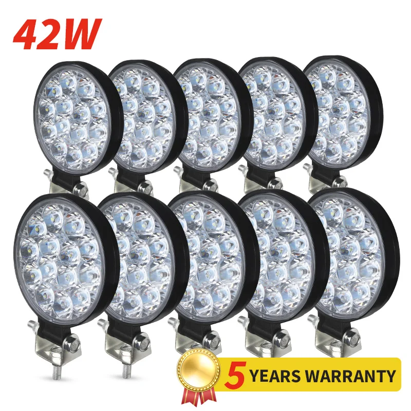 

10 Pcs LED Work Light 42W Spot LED Light Bar for Tractor Offroad 4WD Truck ATV UTV SUV Driving Lamp Daytime Running Light