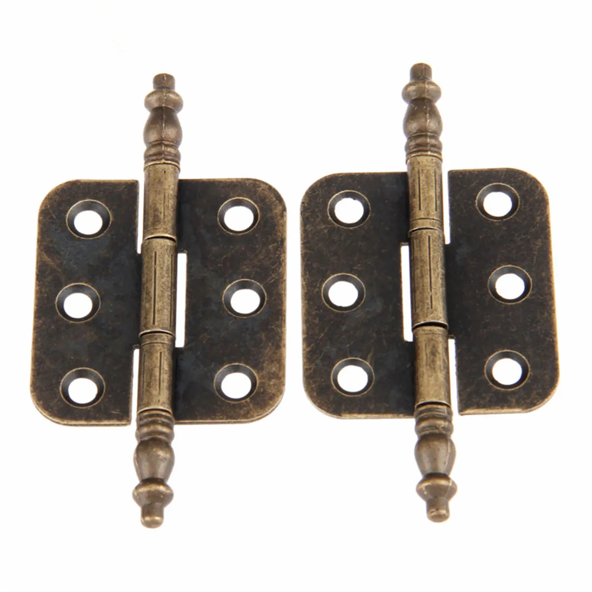 2pcs 70*35mm Antique Bronze Crown Head Hinge 6 Holes Jewelry Gift Box Decorative Hinge for Cabinet Furniture Accessories *2