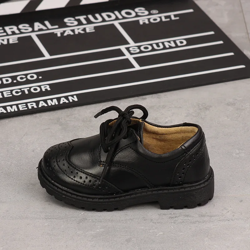 Baby Boys Shoes For School Black Party Shoes For Kids Autumn Genuine Leather Dance Children Shoe 1 2 3 4 5 6 7 8 9 10 11 12 Year