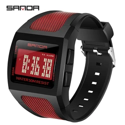 Brand Mens Watches SANDA 222 LED Digital Men Watch Sport Waterproof Square Electronic Watch Man Fashion Simple Reloj Hombre 2024