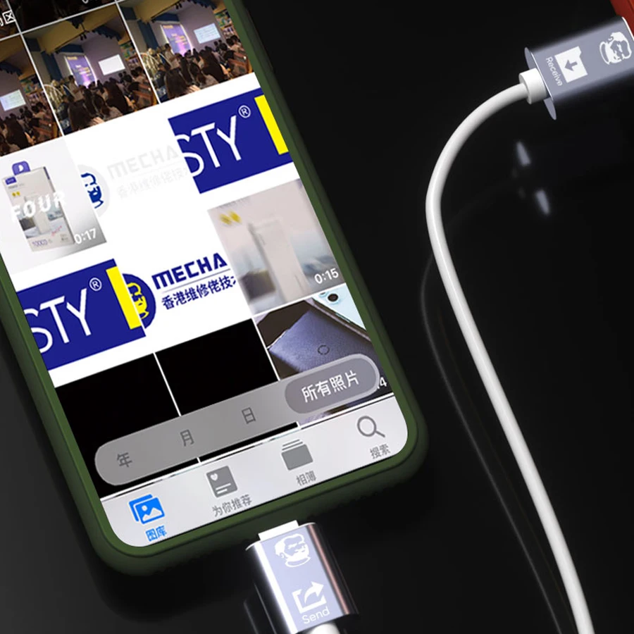 Mekanik Ponsel Video Gambar Transmisi Data Kecepatan Tinggi Transmisi Data Data Lightning untuk Iphone Ipad Ipod