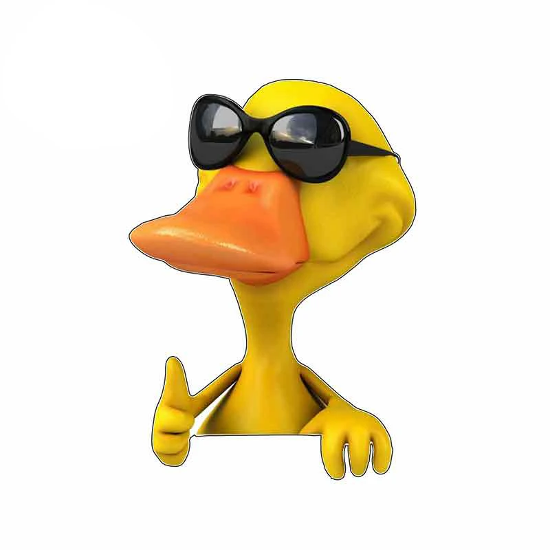 

Cool Duck 3D Sunglasses Thumbs Up Cartoon Car Stickers Windshield Motorcycle Decal High Quality KK Vinyl Cover Waterproof PVC