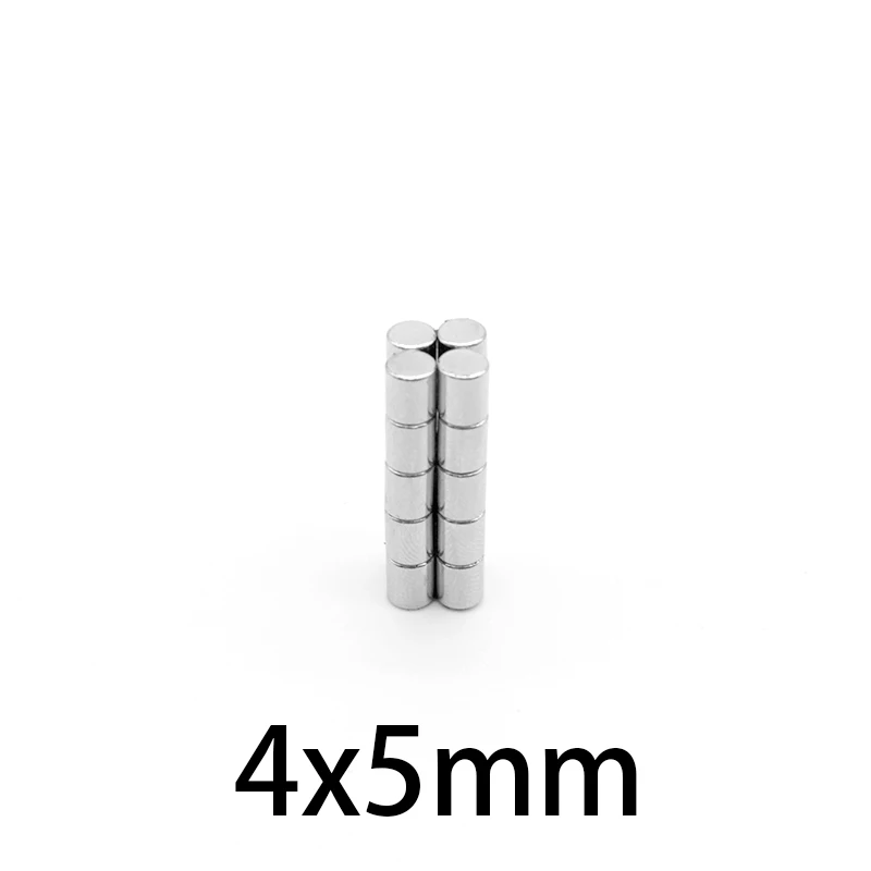 50-500pcs 4x5mm Powerful Magnets 4mmx5mm Permanent Small Round Magnet 4*5mm Fridge Neodymium Magnet Super Strong 4mm*5mm