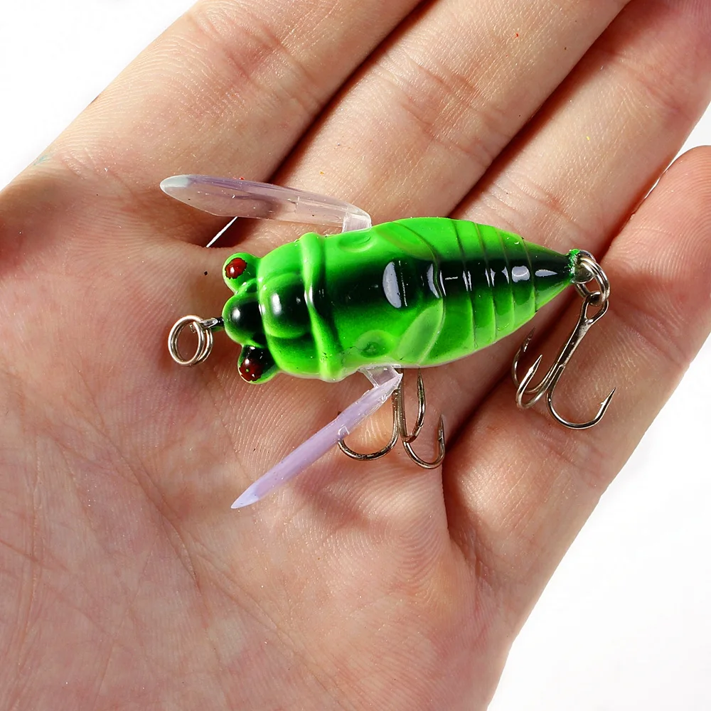 1 adet simülasyon Cicada sert sahte yem balıkçılık cazibesi 5cm 6g biyonik Iscas yapay Wobblers Crankbait Pesca böcek pike olta takımı