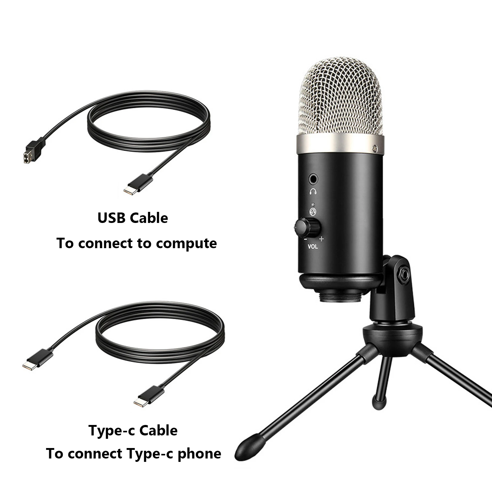 Computer Microphone PC Gaming Condenser Microphone for Recording Podcasting YouTube Karaoke Compatible with Desktop Laptop