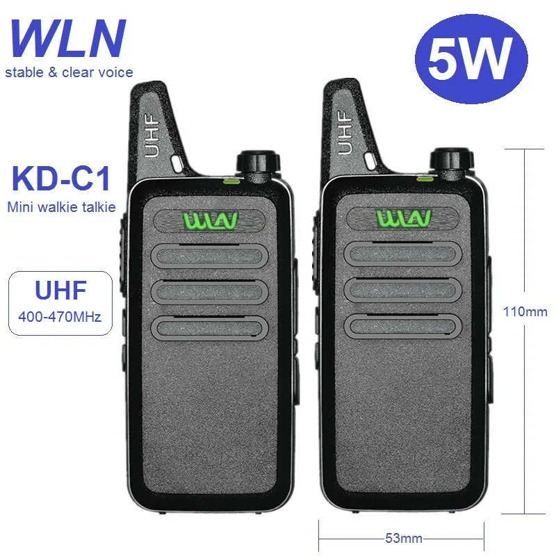 

1/2/3/4/5/6PCS WLN KD-C1 5W Mini Walkie Talkie for Kids Ham CB Radio Station UHF Portable Radio Transceiver USB Rechargeable