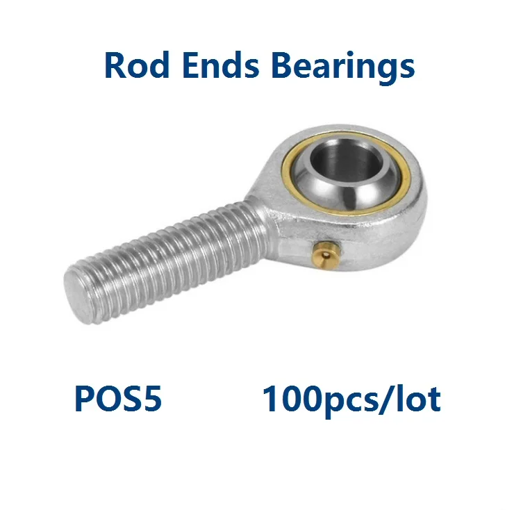 

100pcs/lot POS5 and Oil nozzle 5mm Rod End Joint Bearing Left/Right Male Ball Joint Metric Threaded For rod