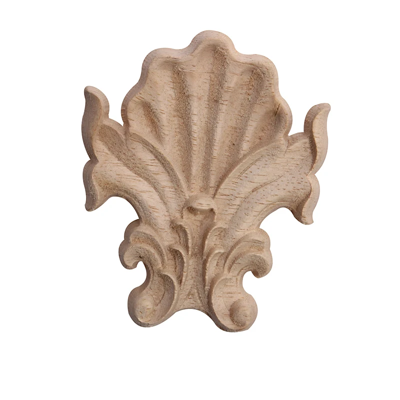 European-style Wood Carving Decal Solid Wood Furniture Decorative Accessories Door Heart Long Flower Pieces Wholesale and Retail