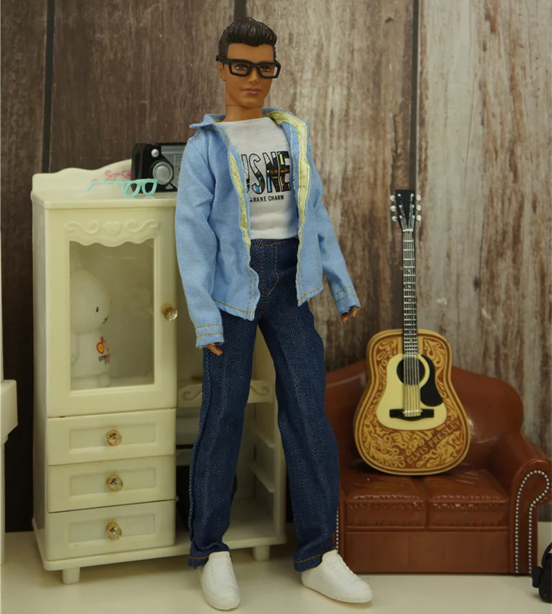 1/6 Doll Clothes Ken Clothes Handmade Jeans Jacket Tshirt Casual Wear Ken the boyfriend Doll Accessories For Ken Clothes