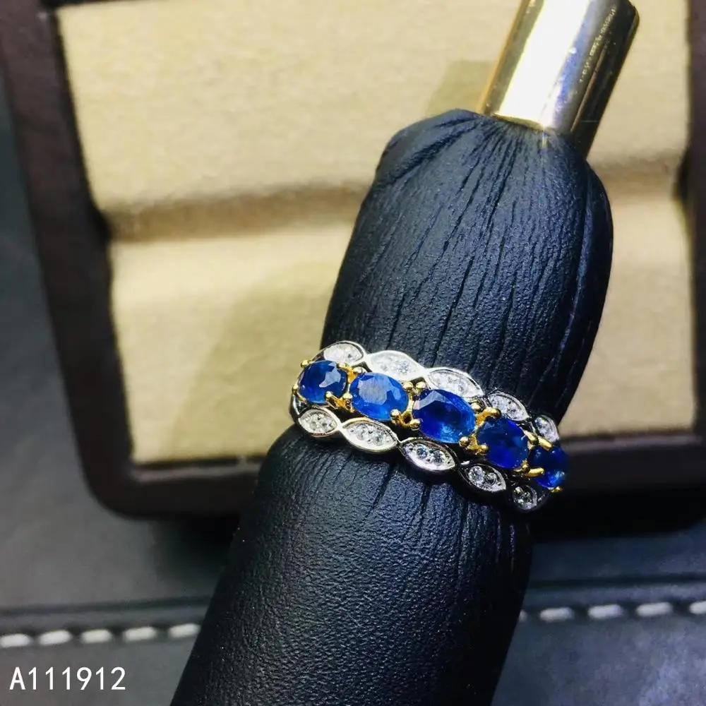 

Кольцо женское из серебра 925 пробы, с натуральным сапфиром