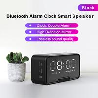 HOT SALES！！！New Arrival Q6 Bluetooth-compatible 5.0 Wireless Rechargeable Stereo Speaker Radio Alarm Clock Mirror