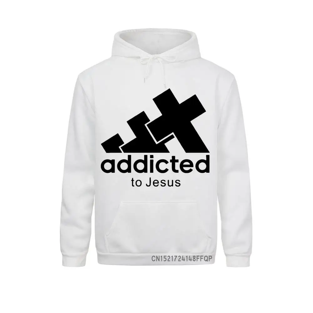 New Addict To Jesus Pullover Winter Men Pocket Sweatshirt Cool Christian Man Hoodie Street Style Guys Clothing Printed