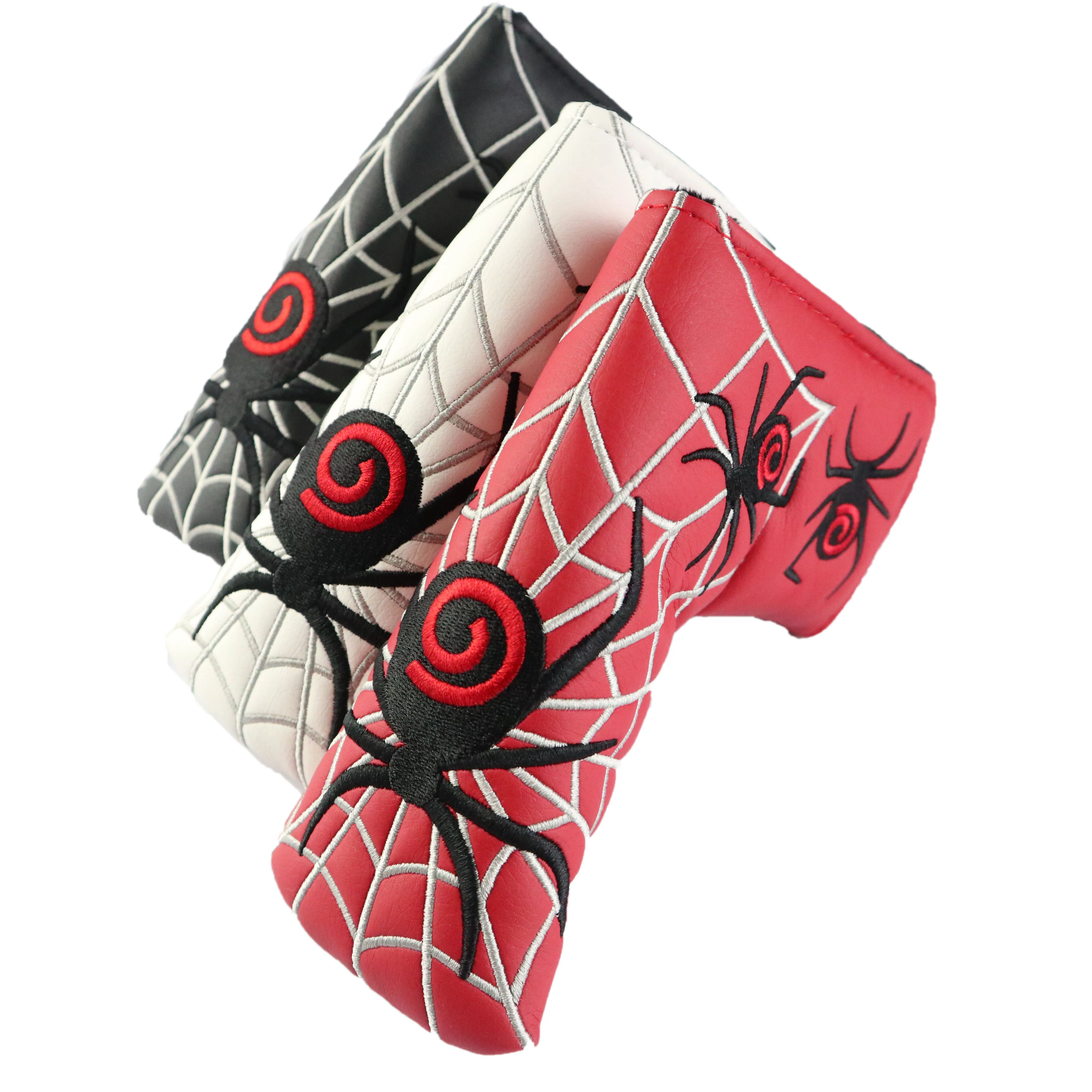 NRC Golf Putter Head Covers for Blade 1Pcs  Red White Black Head Cover Spider  Embroidery