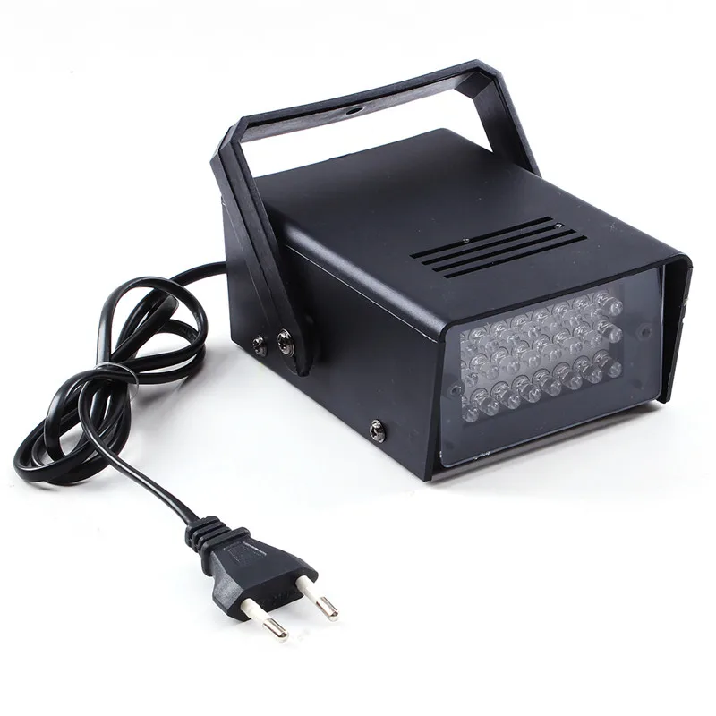AC 220V 3W 24 LED Stage Lights Operated DJ Strobe Lights Disco Party Club KTV Stroboscope White Stage Lighting Effects EU Plug