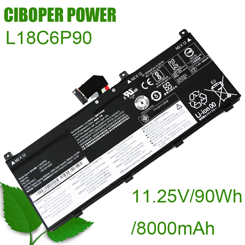 

CP Laptop Battery L18C6P90 11.25V/90Wh/8000mAh For ThinkPad P53 Series L18C6P90 L18M6P90 SB10K97665 SB10K97664 02DL028 02DL029