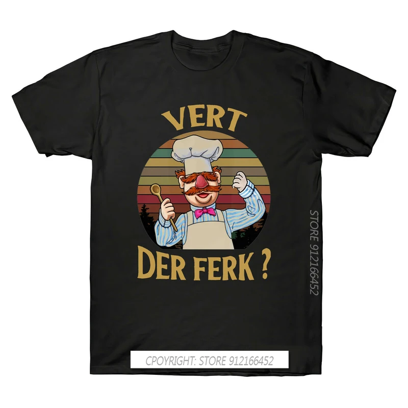 Swedish Chef Vert Der Ferk Sunset Vintage Retro Men's T Shirt Cotton Tees Print Harajuku Tops Men Summer Men's Tees