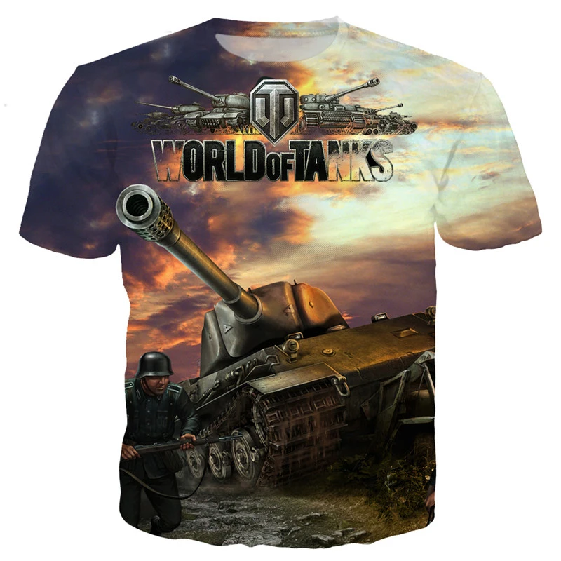 Fashion Mens t shirt Popular game World Of Tanks Print tshirts summer streetwear casual t-shirt style-2 Drop shipping