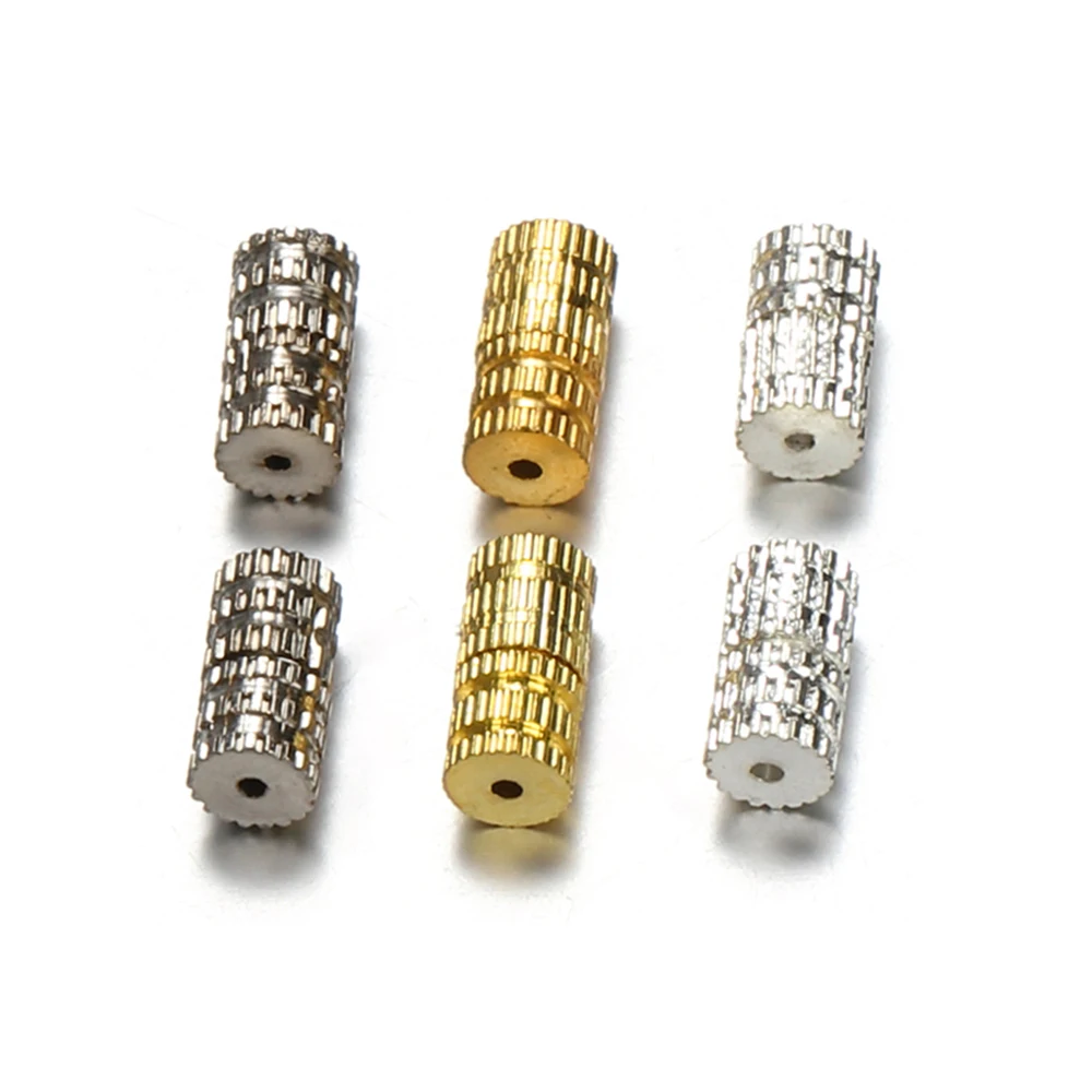 100pcs Metal Cylinder Screw Fastener Clasps Buckles Connector for Diy Jewelry Making Necklace Bracelet Rope End Closure Findings