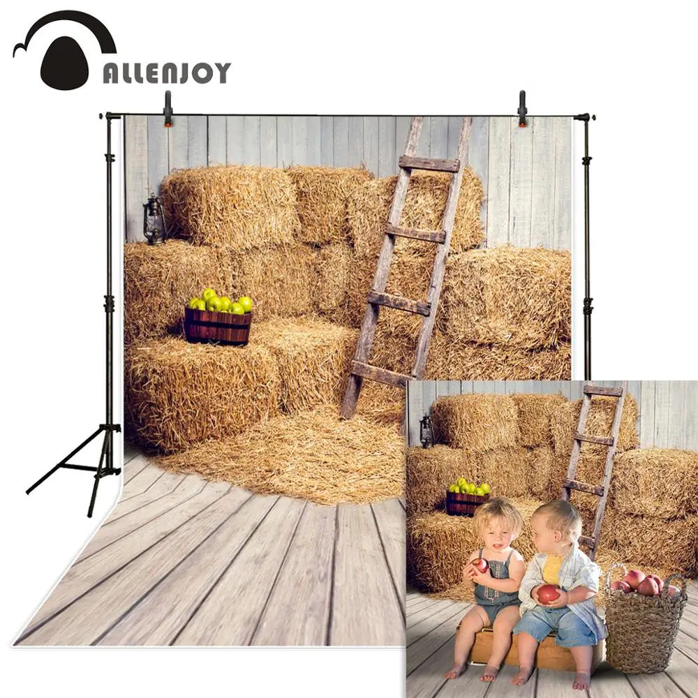 

Allenjoy fall photography Background Barn straw wood farm autumn countryside ladder kids fantasy backdrop photophone photoshoot