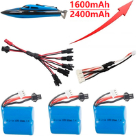 Upgrade 1600mAH 2400mAH 7.4v 800mAh Li-ion battery for H100 H102 for JJRC S1 S2 S3 S4 S5 High Speed RC boat 18350 7.4v Battery