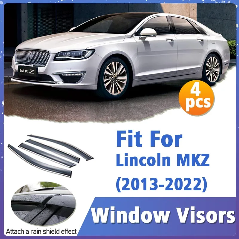 Window Visor Guard for Lincoln MKZ 2013-2022 Vent Cover Trim Awnings Shelters Protection Sun Rain Deflector Auto Accessories