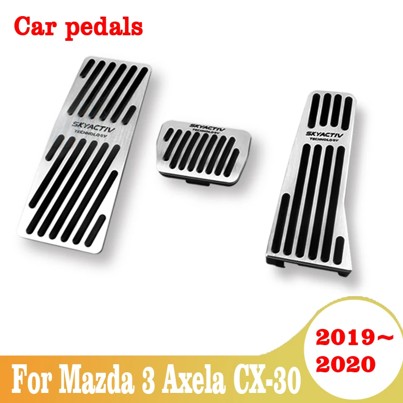 

For Mazda 3 Axela CX-30 2019 2020 AT Auto Accelerator Fuel Brake Footrest Clutch Pad Pedals Cover Car Accessories