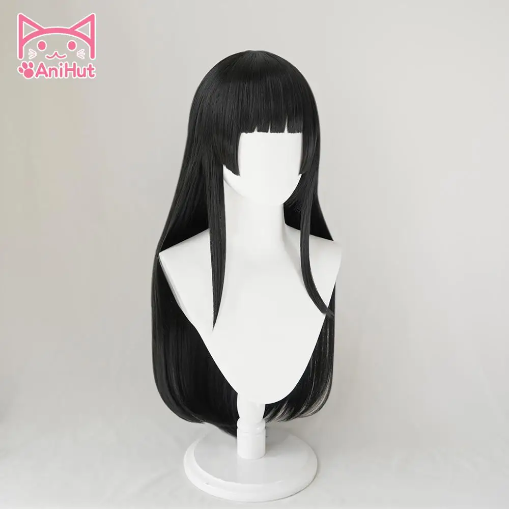 【AniHut】Shirokane Rinko Wig Game BanG Dream! Cosplay Wig Black Synthetic Women Hair Anime Bandori Shirokane Rinko Costume