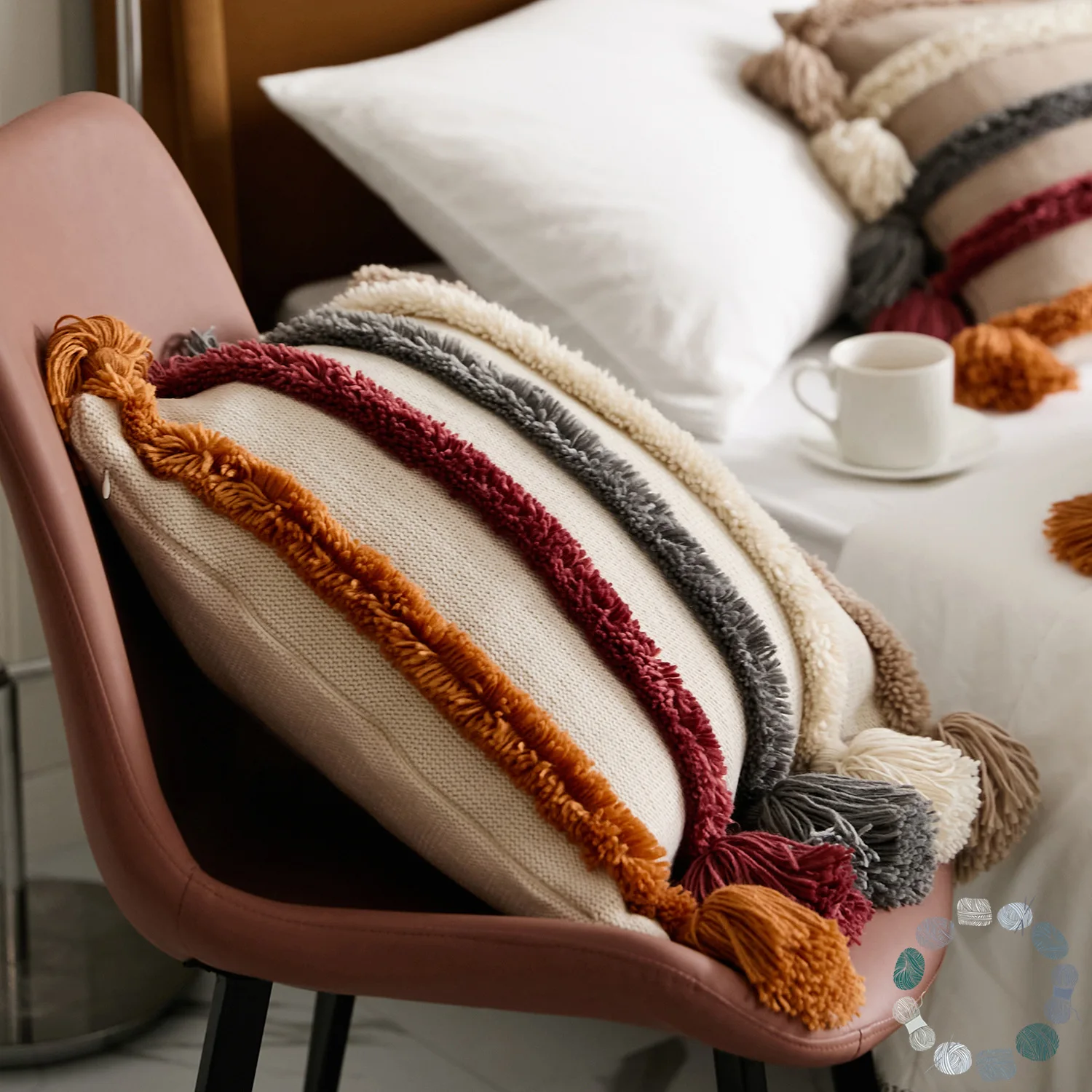Double-Cable Warm Knitted Sofa Cushion Cover European Style Decorative Throw Pillow Case