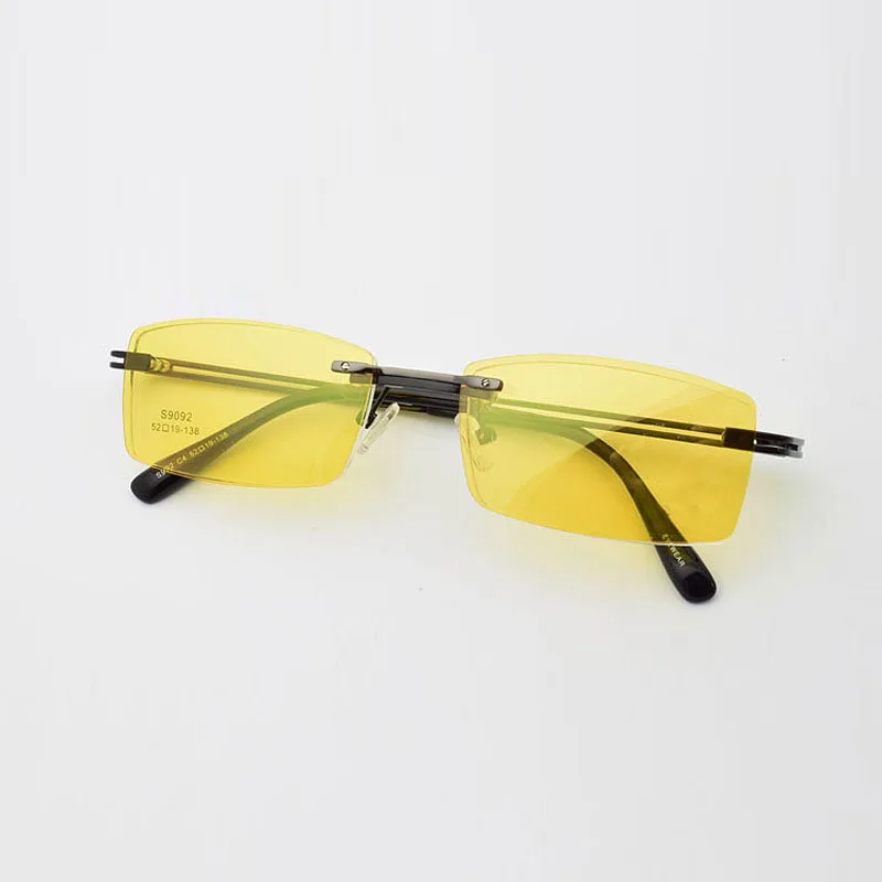 Frameless For Men With Magnet Clip Film Myopia Gold Eyeglasses Lens Rimless Glasses Frame Silver Sunglasses Yellow Night Vision