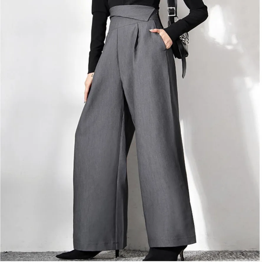 Women Suit Pants Spring autumn Office Lady Long Trousers 2022 New Loose High Waist wide leg pants