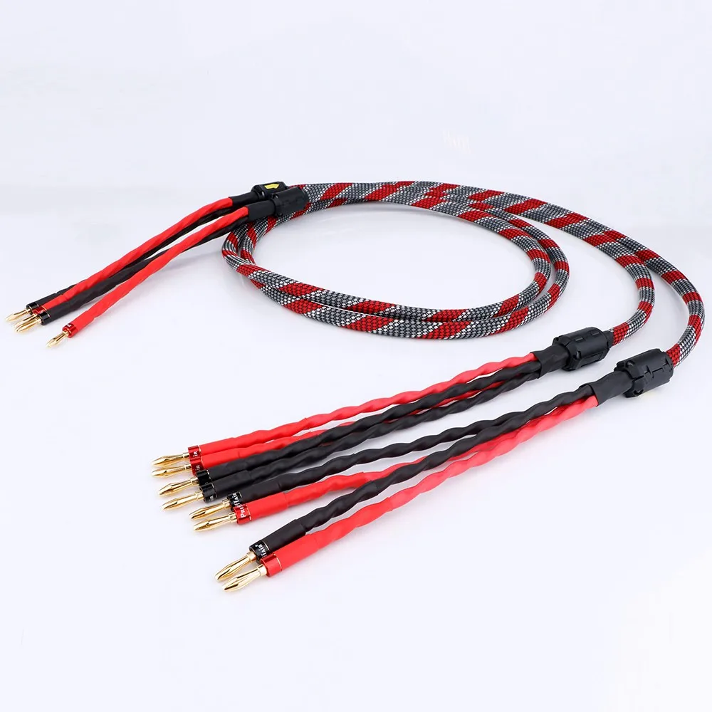 Preffai HI-End Western Electric Speaker Cable HIFI Audiophile Cable Banana To Banana Plug Biwire LoudSpeaker Wire Audio Line