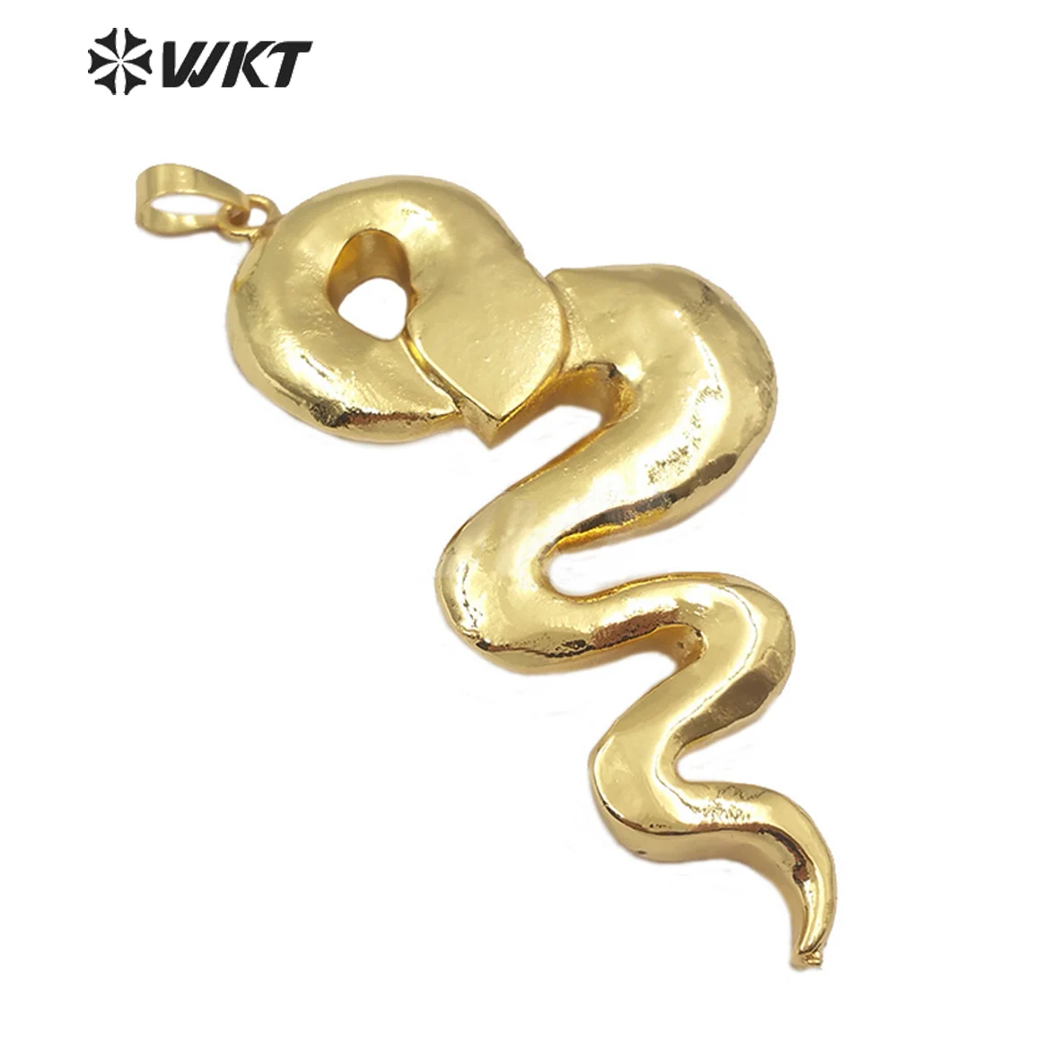 

WT-JP178 WKT Natural Shell Pendant Snake Shape White Shell Gold Electroplated Pendant Women Fashion Pendant Jewelry Finding