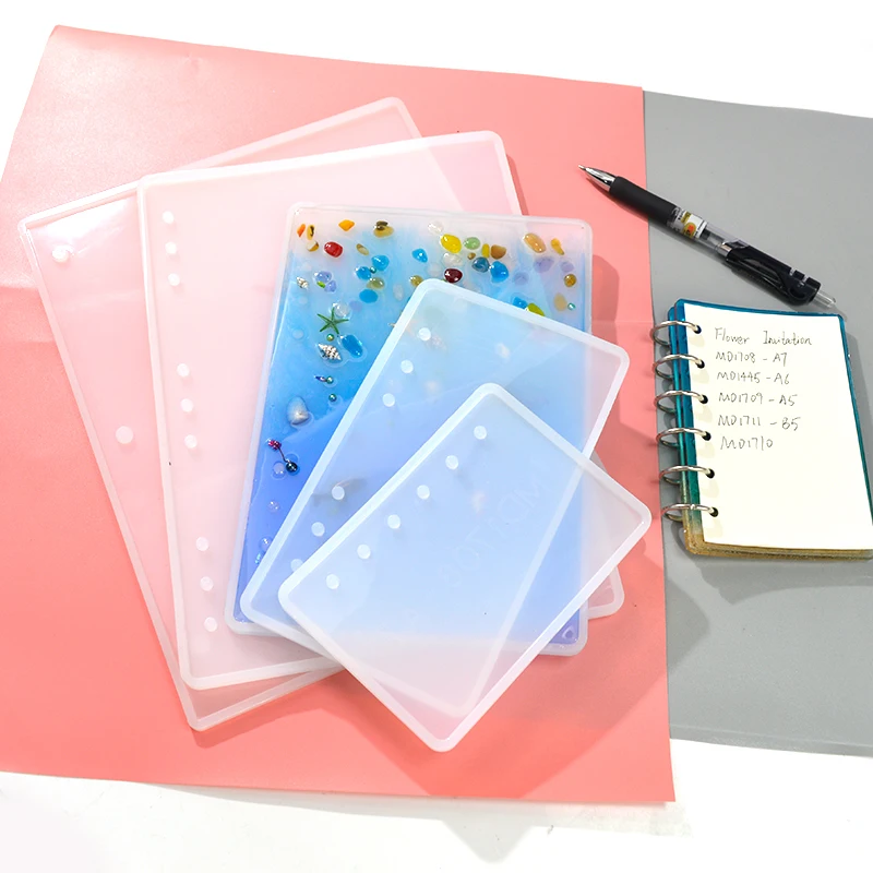 Imagem -04 - Notebook Resina Mold Grupo Silicone Casting Cover Moldes Epóxi Faça Você Mesmo Craft Kit Ferramentas Resina Epóxi Bookmark Shell 45 Pcs