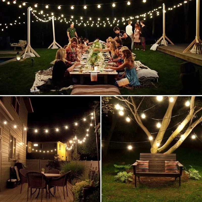 Solar String Lights Outdoor 60 Led Crystal Globe Lights with 8 Modes Waterproof Solar Powered Patio Light for Garden Party Decor