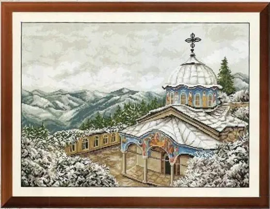 Snow day Monastery Top Quality Cross Stitch Kits 14CT Unprinted Counted Sewing kit Embroidered Handmade Home Decor