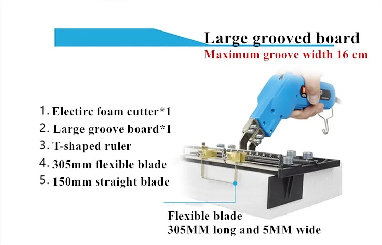 200W Electric Foam Cutter Knife Blade With Large Grooving Board Carving Sponge Handheld Slotting Knife DIY Sculpture