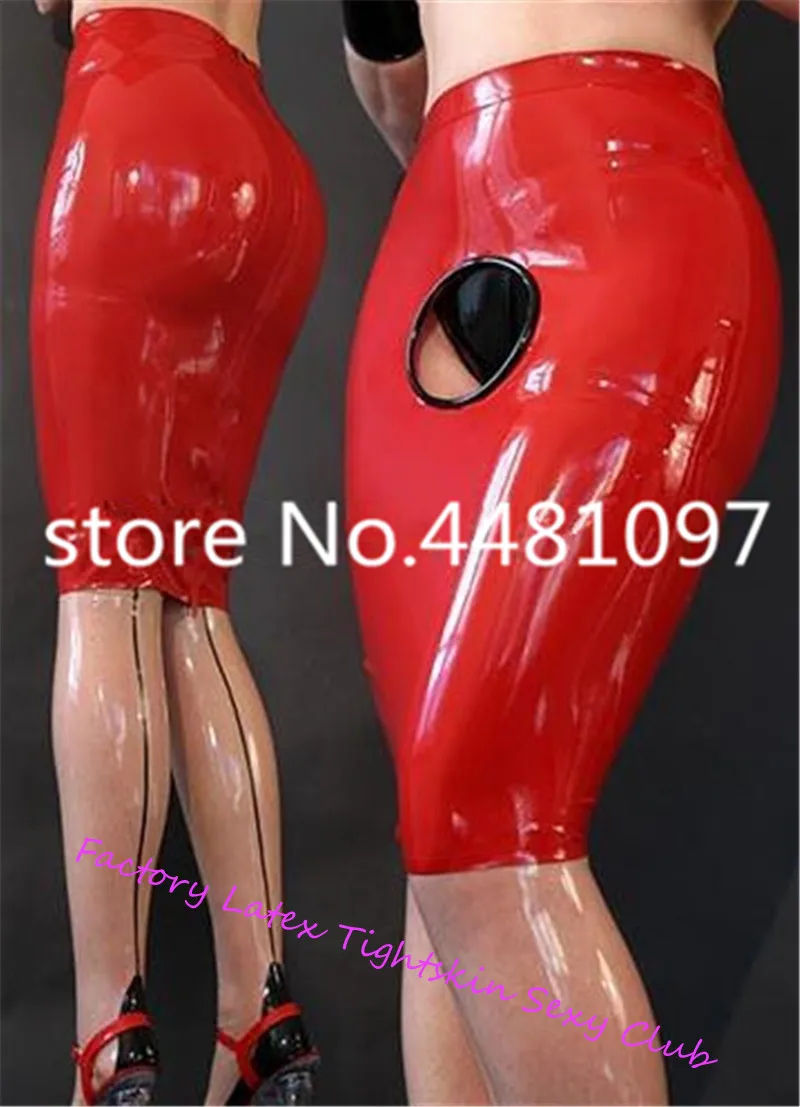 

Latex Mini Skirt A-LINE Women Latex Skirt with Crotch Hole Rubber Sexy Sheath Dress zentai suit (no Briefs)