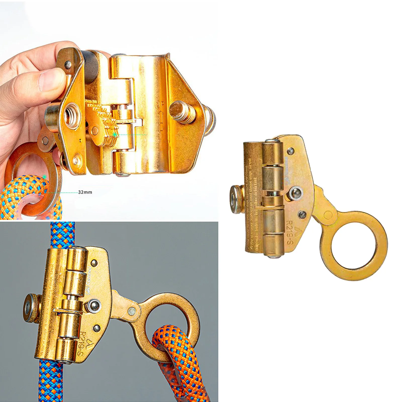 Arborist Rock Climbing Rope Grab Tree Caving up to 32mm Belay Pulley Gear Lock