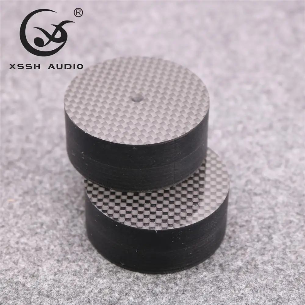 4個yivo xsshのoem炭素繊維cylinderaudio cdパワーアンプ本棚ターンテーブル足パッドショックアブソーバー足スタンドパッド