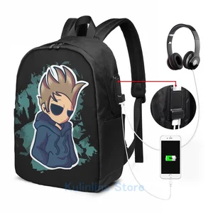 Komik grafik baskı tom eddsworld usb şarj sırt çantası erkek okul çantaları seyahat çantası kılıfı taşınabilir 8 en çok satılan, eddsworld sırt çantası-no. 6