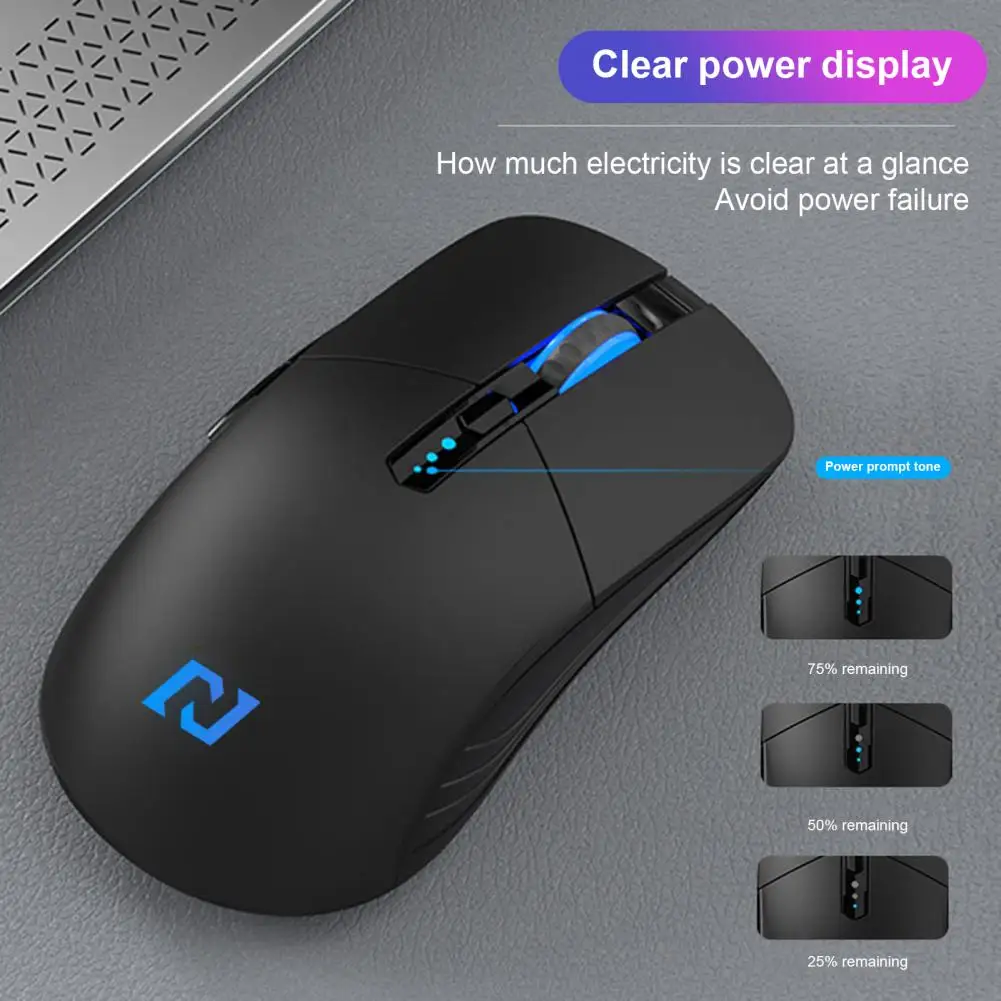 Compact  Practical G12 Wireless Mouse LED 2.4G Slient Buttons Rechargeable Computer Optical Engine Gaming Mice for PC Gamer