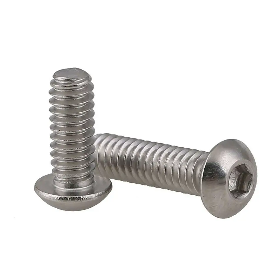 UNC Round Head Hex Hexagon Socket Machine Screws 304 Stainless  Steel Pan Head Allen Bolts 2#-56 4#-40 6#-32 8#-32 10#-24