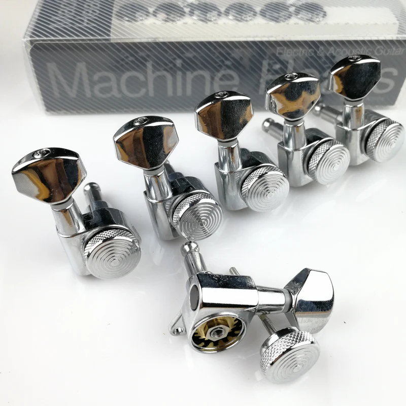 New Chrome Guitar Locking Tuners Electric Guitar Machine Heads Tuners JN-07SP Lock Silver Tuning Pegs ( With packaging )