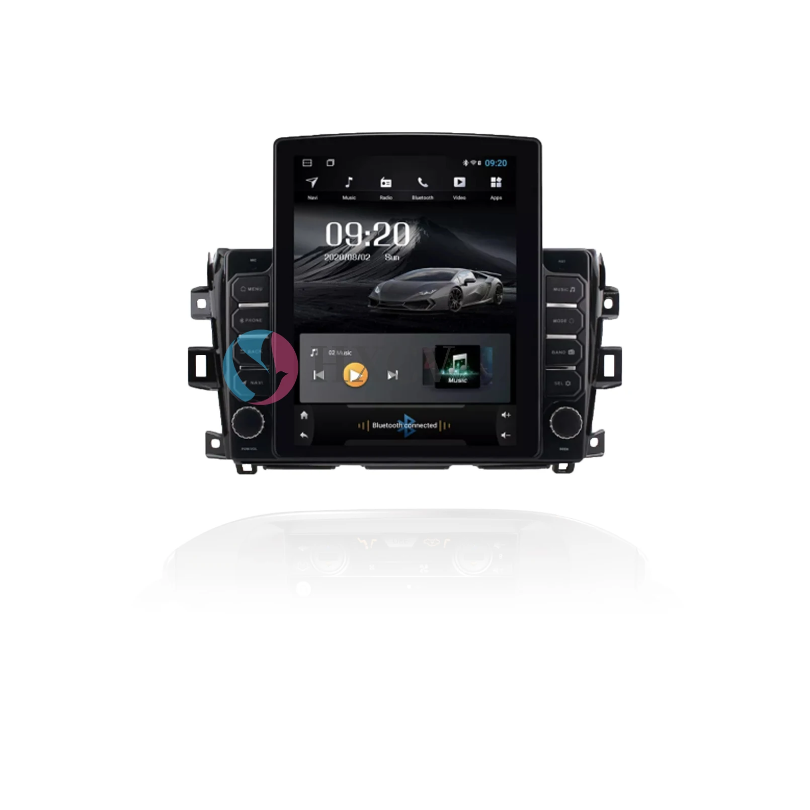 Rádio esperto vertical do carro do estilo de tesla para nissan navara fronteira np300 renault alaskan 2011-2018 gps navigator para bluetooth do carro