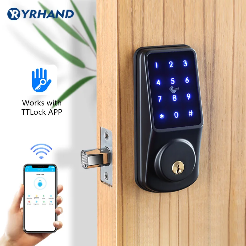 Imagem -05 - Bluetooth Keyless Teclado Seguro Controle Remoto Deadbolt Digital Smart Door Lock Eletrônico com Ttlock App