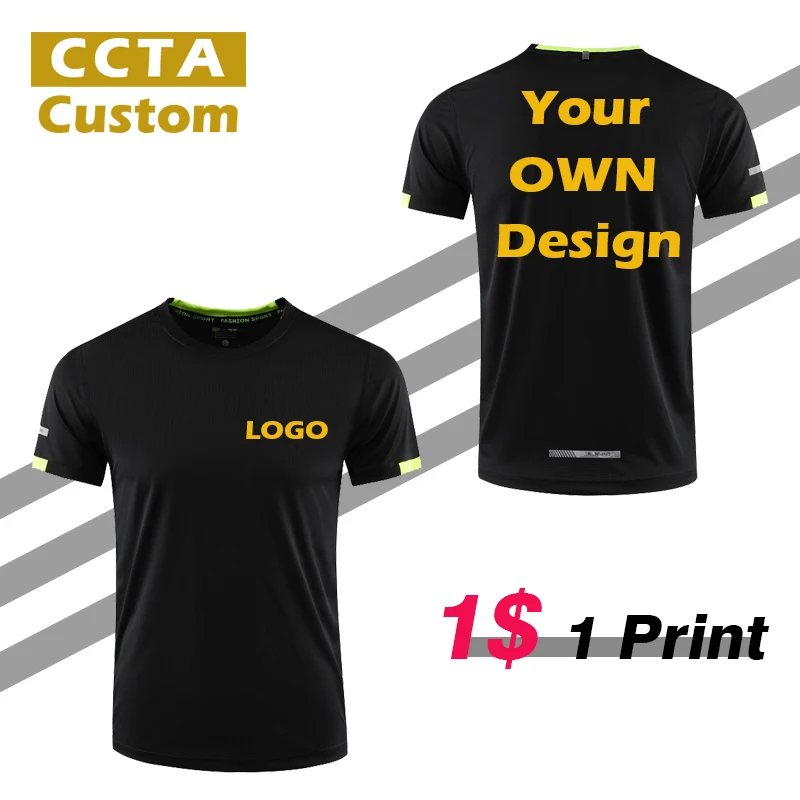 Quick-Drying Round Neck T-Shirt Custom Sport T-Shirt Logo Embroidery Printed Pattern Design