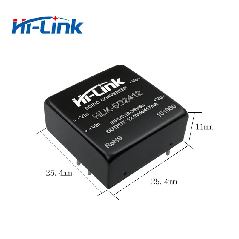 Support customize Free ship 2pcs dc dc HLK-5D2412 12V5W conversion rate 84%Typ 100ms fast start  isolated power supply module