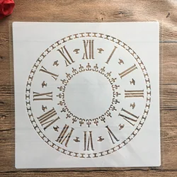 30 * 30cm size diy craft mandala clock mold for painting stencils stamped photo album embossed paper card on wood, fabric, wall
