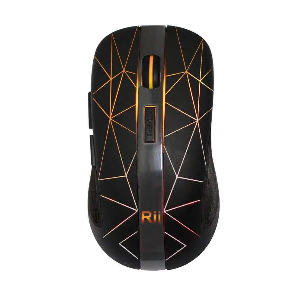 Rii RM200 Wireless RGB Mouse with 7 color LED backlight changeable by breathing modes for Game and Work